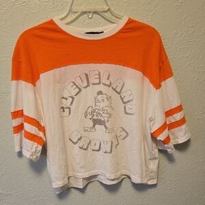 Junk Food Clothing Orange and White Cleveland Browns Kids Tee